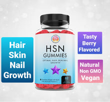Load image into Gallery viewer, HSNGummies Hair Skin & Nail Growth! 60ct Berry Flavored Gummies!