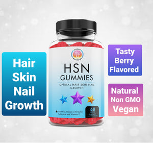 HSNGummies Hair Skin & Nail Growth! 60ct Berry Flavored Gummies!